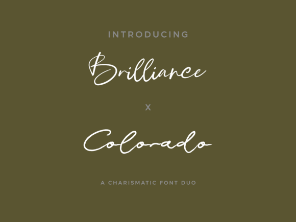 Brilliance X Colorado Duo: A Script Font Pair for Editorial Excellence