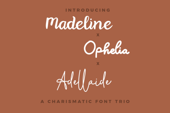 Madeline Ophelia Adellaide Trio: A Script Font for Digital Design